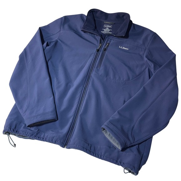 L.L. Bean Other - LL Bean Mens XXL Tall Navy‎ Blue Softshell Fleece Lined Full Zip Jacket OHHS2